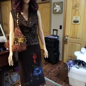 Merino Wool Skirt Rickie Freeman for Teri Jon